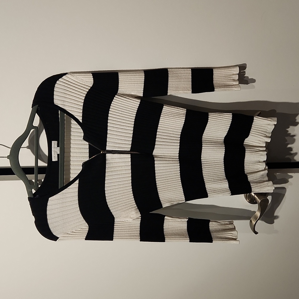 New York and Company Striped Sweater - Large